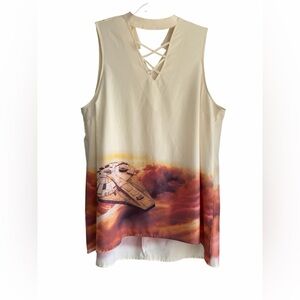 Her Universe Cream Tank Top Star Wars Millennium Falcon Sleeveless